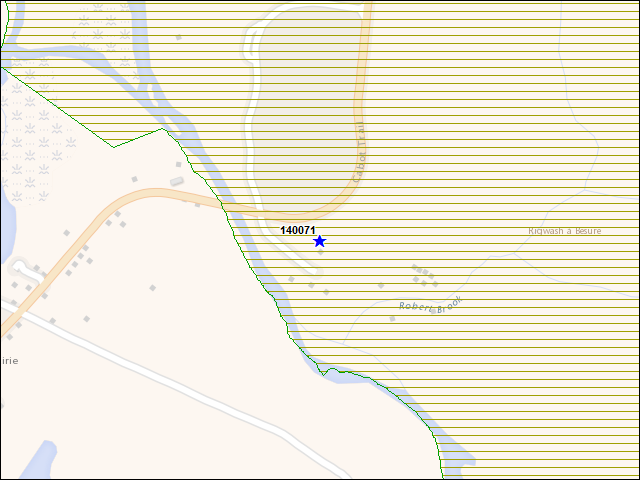 Une carte de la zone qui entoure immédiatement le bâtiment numéro 140071