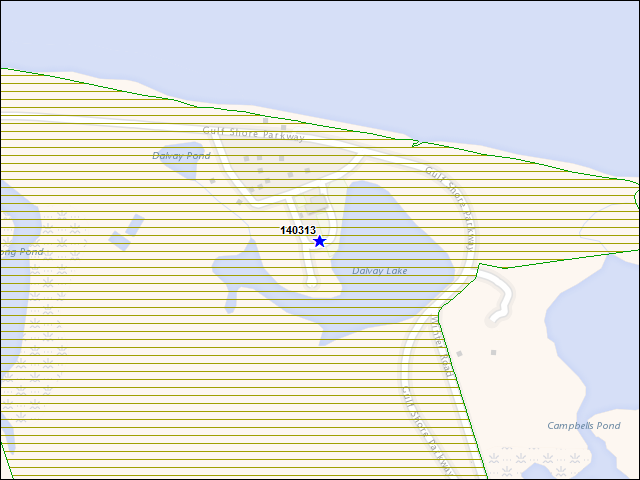 Une carte de la zone qui entoure immédiatement le bâtiment numéro 140313