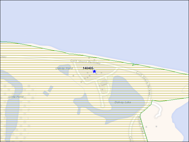 Une carte de la zone qui entoure immédiatement le bâtiment numéro 140405