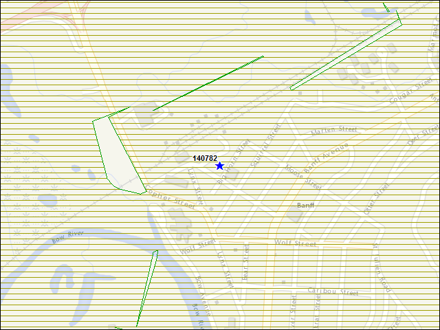 Une carte de la zone qui entoure immédiatement le bâtiment numéro 140782