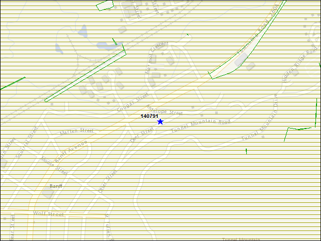 Une carte de la zone qui entoure immédiatement le bâtiment numéro 140791