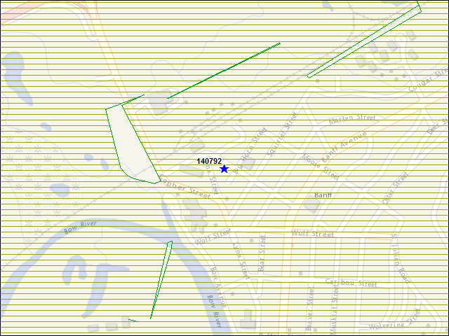 Une carte de la zone qui entoure immédiatement le bâtiment numéro 140792