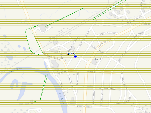 Une carte de la zone qui entoure immédiatement le bâtiment numéro 140793