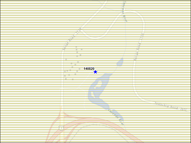 A map of the area immediately surrounding building number 140820