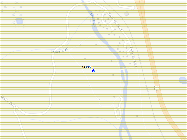 Une carte de la zone qui entoure immédiatement le bâtiment numéro 141353