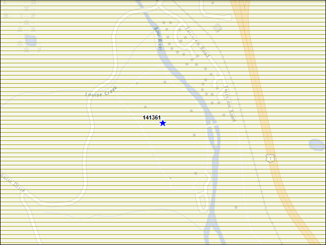 Une carte de la zone qui entoure immédiatement le bâtiment numéro 141361