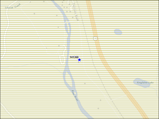 Une carte de la zone qui entoure immédiatement le bâtiment numéro 141368