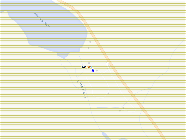 Une carte de la zone qui entoure immédiatement le bâtiment numéro 141381