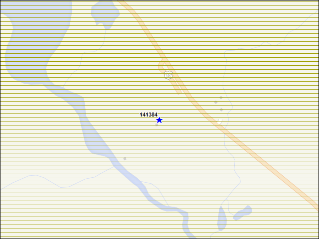 Une carte de la zone qui entoure immédiatement le bâtiment numéro 141384