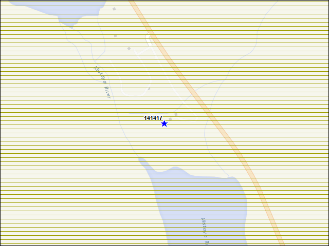 Une carte de la zone qui entoure immédiatement le bâtiment numéro 141417