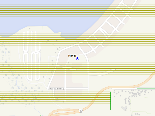 Une carte de la zone qui entoure immédiatement le bâtiment numéro 141668