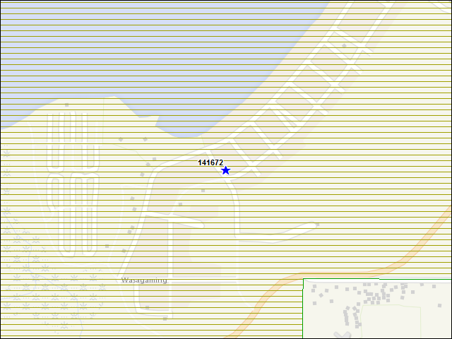 Une carte de la zone qui entoure immédiatement le bâtiment numéro 141672