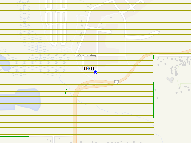 Une carte de la zone qui entoure immédiatement le bâtiment numéro 141681