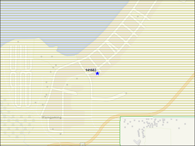 Une carte de la zone qui entoure immédiatement le bâtiment numéro 141683