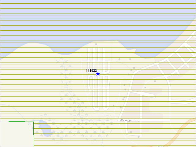 Une carte de la zone qui entoure immédiatement le bâtiment numéro 141822