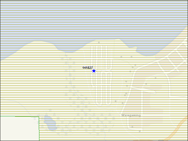 Une carte de la zone qui entoure immédiatement le bâtiment numéro 141827