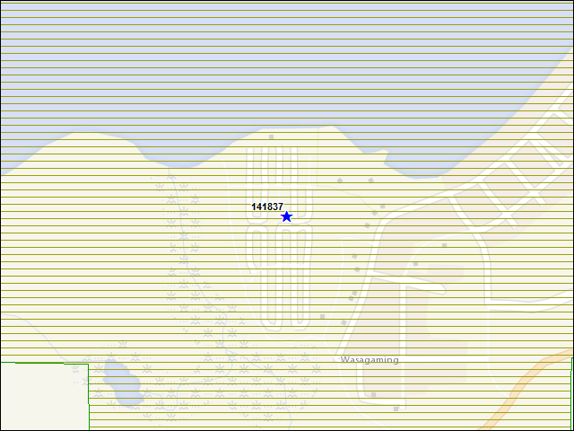 Une carte de la zone qui entoure immédiatement le bâtiment numéro 141837