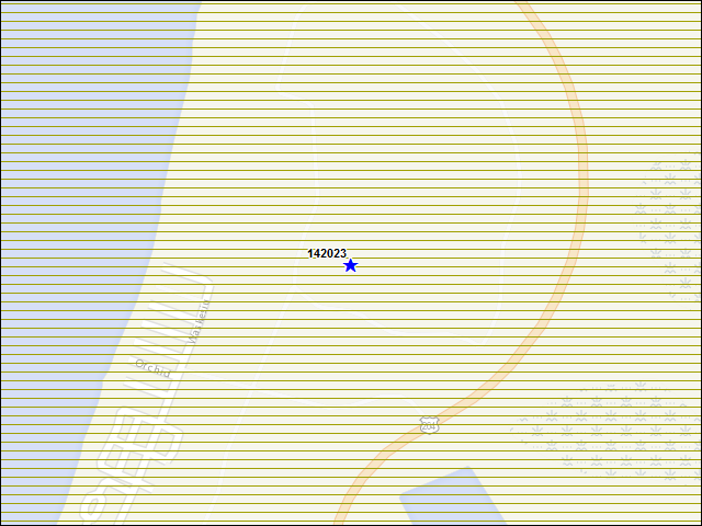 A map of the area immediately surrounding building number 142023