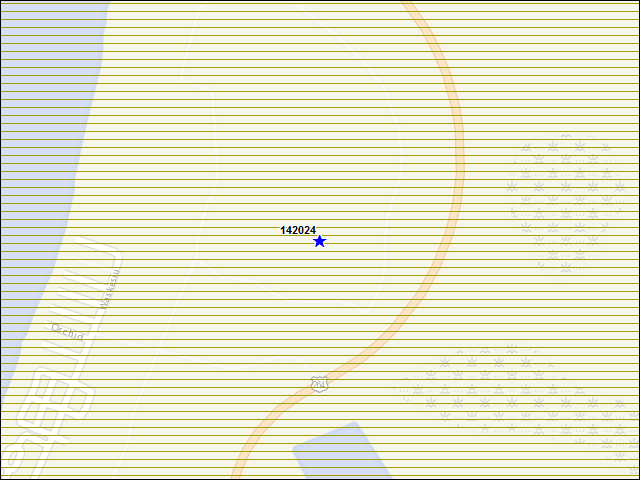 Une carte de la zone qui entoure immédiatement le bâtiment numéro 142024