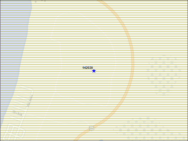 A map of the area immediately surrounding building number 142030