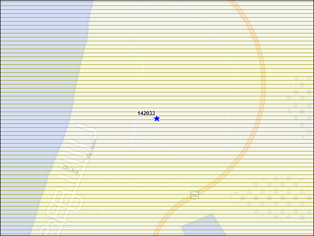 Une carte de la zone qui entoure immédiatement le bâtiment numéro 142033