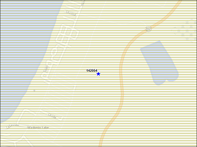 Une carte de la zone qui entoure immédiatement le bâtiment numéro 142054