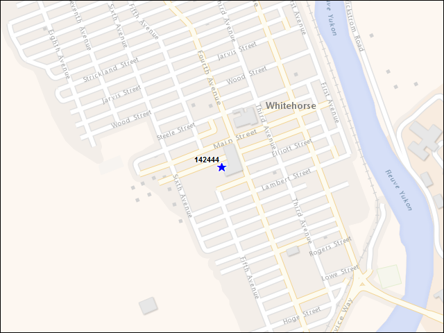 Une carte de la zone qui entoure immédiatement le bâtiment numéro 142444