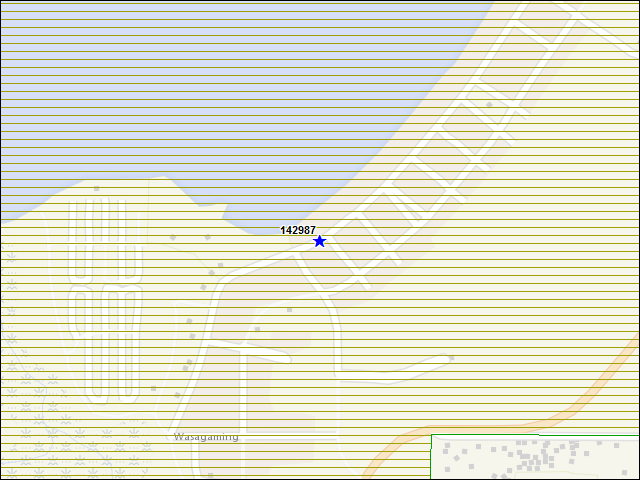 Une carte de la zone qui entoure immédiatement le bâtiment numéro 142987