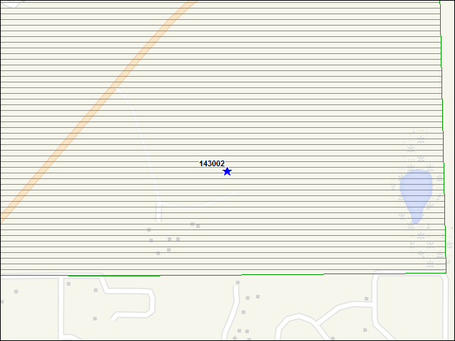 Une carte de la zone qui entoure immédiatement le bâtiment numéro 143002