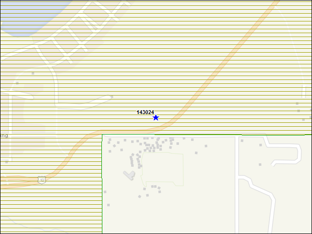 Une carte de la zone qui entoure immédiatement le bâtiment numéro 143024