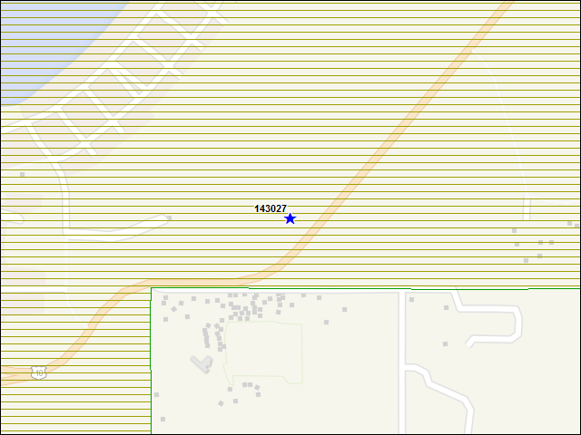 Une carte de la zone qui entoure immédiatement le bâtiment numéro 143027