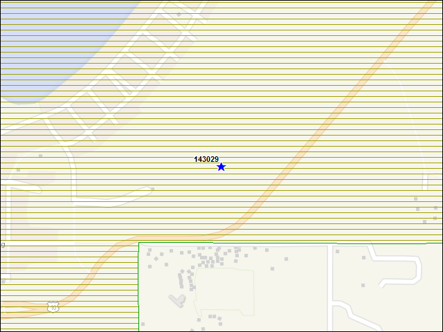 Une carte de la zone qui entoure immédiatement le bâtiment numéro 143029