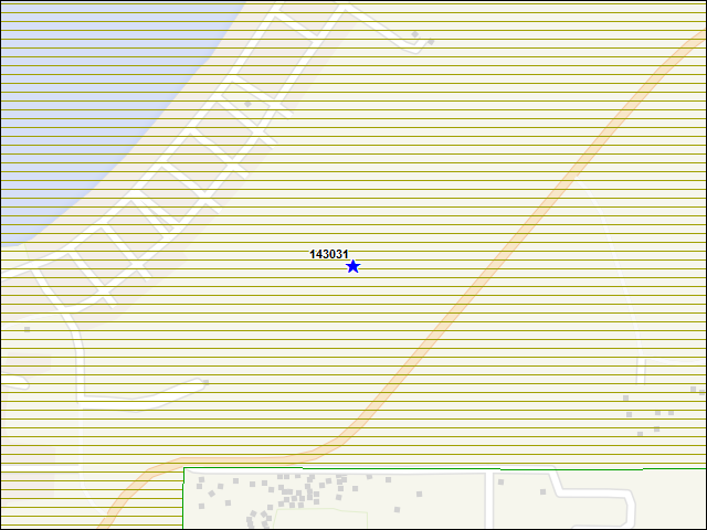 Une carte de la zone qui entoure immédiatement le bâtiment numéro 143031