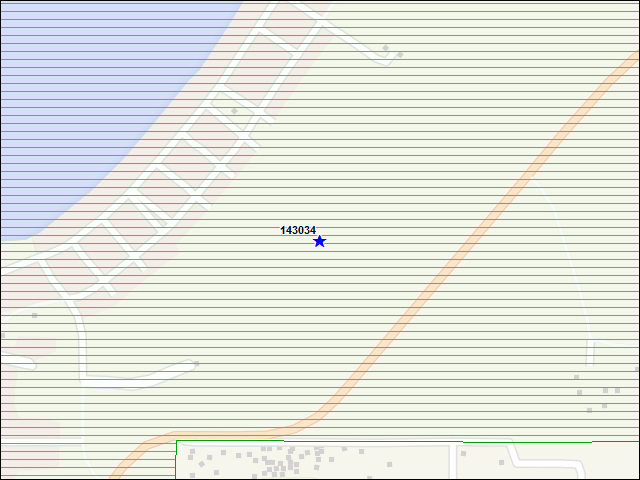 Une carte de la zone qui entoure immédiatement le bâtiment numéro 143034