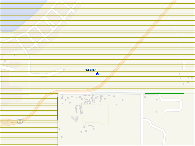 Une carte de la zone qui entoure immédiatement le bâtiment numéro 143043