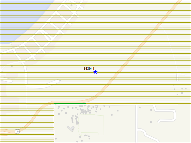 Une carte de la zone qui entoure immédiatement le bâtiment numéro 143044