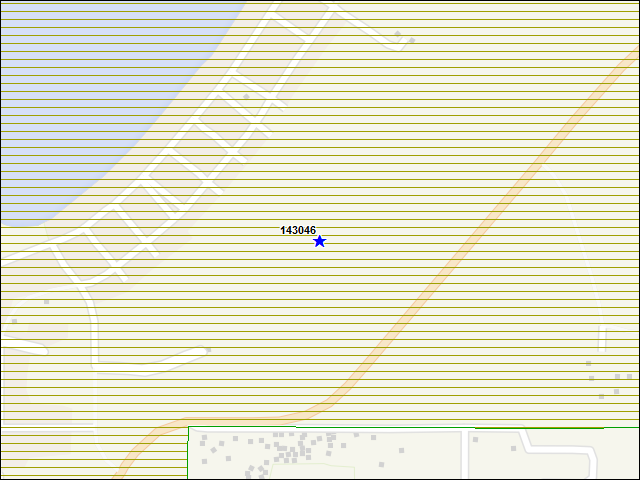 Une carte de la zone qui entoure immédiatement le bâtiment numéro 143046