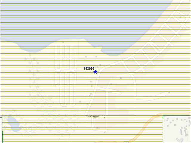 Une carte de la zone qui entoure immédiatement le bâtiment numéro 143096