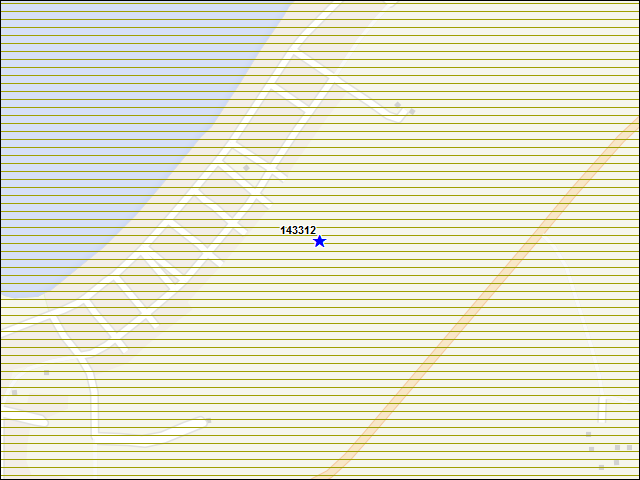 Une carte de la zone qui entoure immédiatement le bâtiment numéro 143312