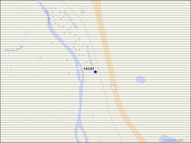 Une carte de la zone qui entoure immédiatement le bâtiment numéro 143351