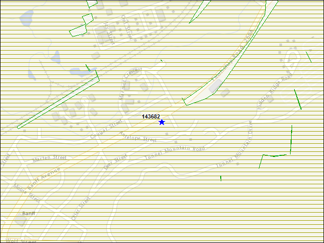 A map of the area immediately surrounding building number 143682
