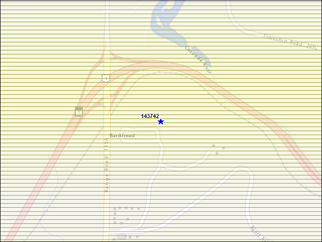 A map of the area immediately surrounding building number 143742