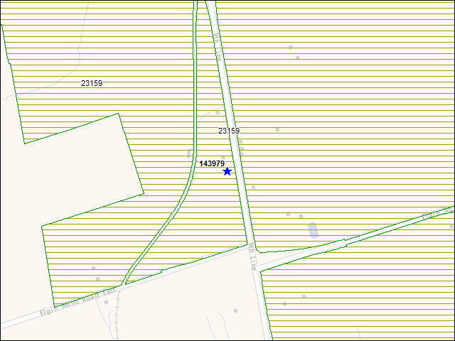 Une carte de la zone qui entoure immédiatement le bâtiment numéro 143979