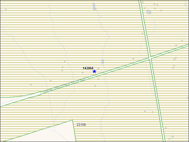 Une carte de la zone qui entoure immédiatement le bâtiment numéro 143984