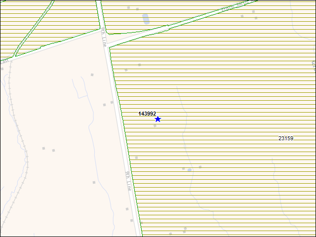 Une carte de la zone qui entoure immédiatement le bâtiment numéro 143992