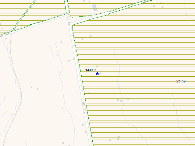 Une carte de la zone qui entoure immédiatement le bâtiment numéro 143993
