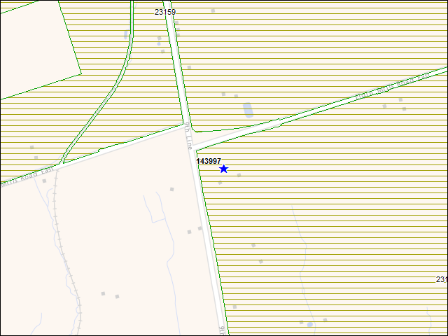 Une carte de la zone qui entoure immédiatement le bâtiment numéro 143997