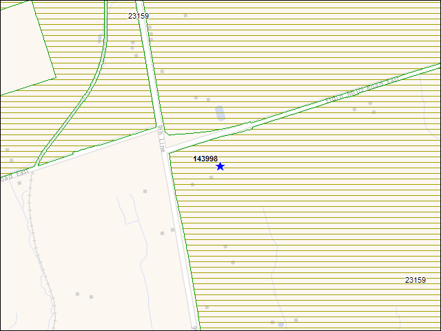 Une carte de la zone qui entoure immédiatement le bâtiment numéro 143998