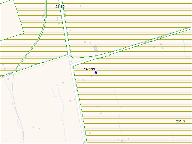 Une carte de la zone qui entoure immédiatement le bâtiment numéro 143999