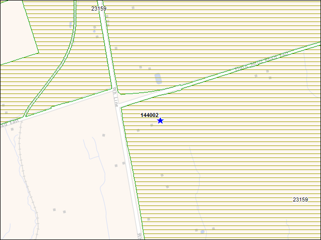 Une carte de la zone qui entoure immédiatement le bâtiment numéro 144002